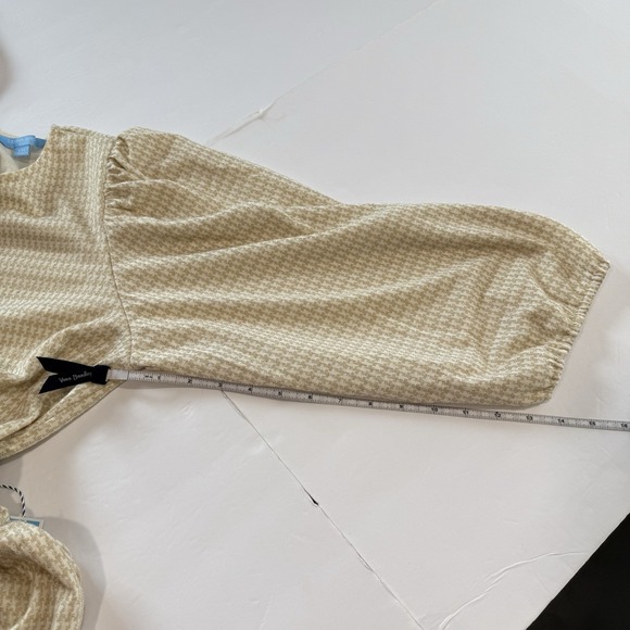 NWT Draper James Neutral Houndstooth 3/4 Sleeve Tiered‎ Pockets Skater Dress XXL - Picture 10 of 12